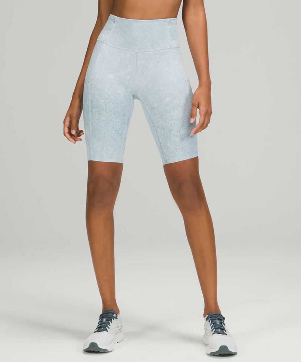 Lululemon Fast and Free 10" High Rise Pull On Activewear Shorts Blue 4